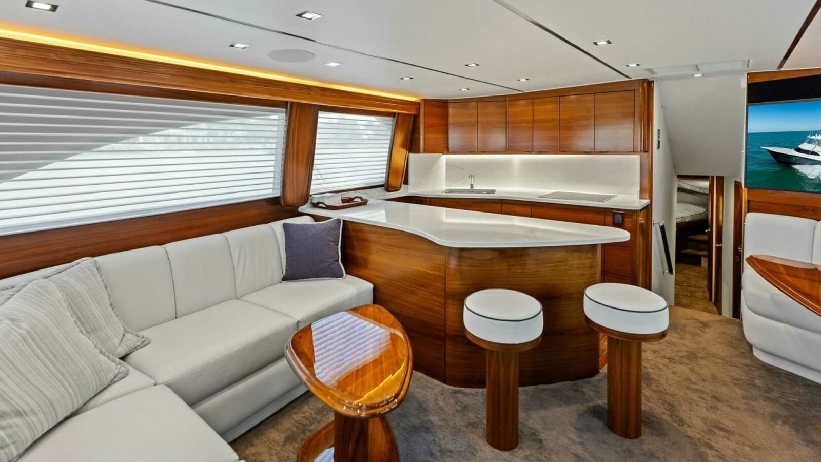2023 Viking 54 Convertible "Olde Floridian" - Spacious Salon with Galley