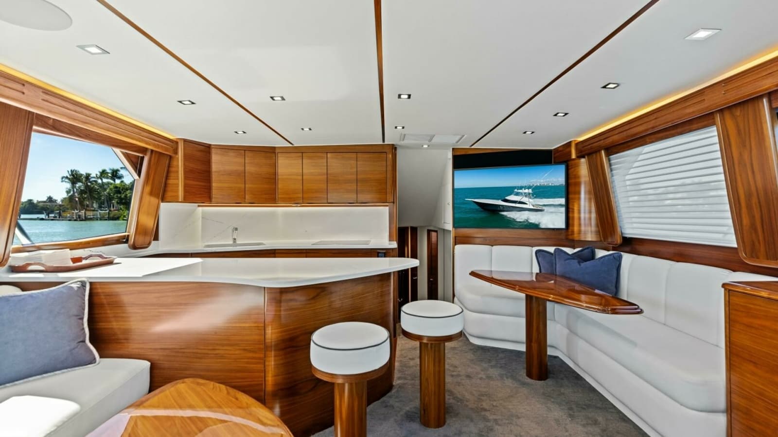 2023 Viking 54 Convertible "Olde Floridian" - Cozy Salon with Galley and Lounge