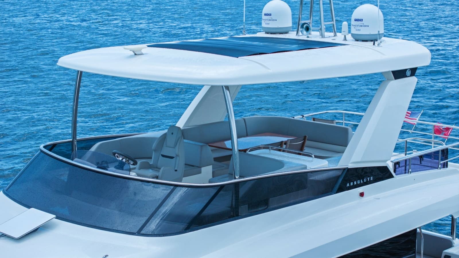 Flybridge with Helm and Seating Area