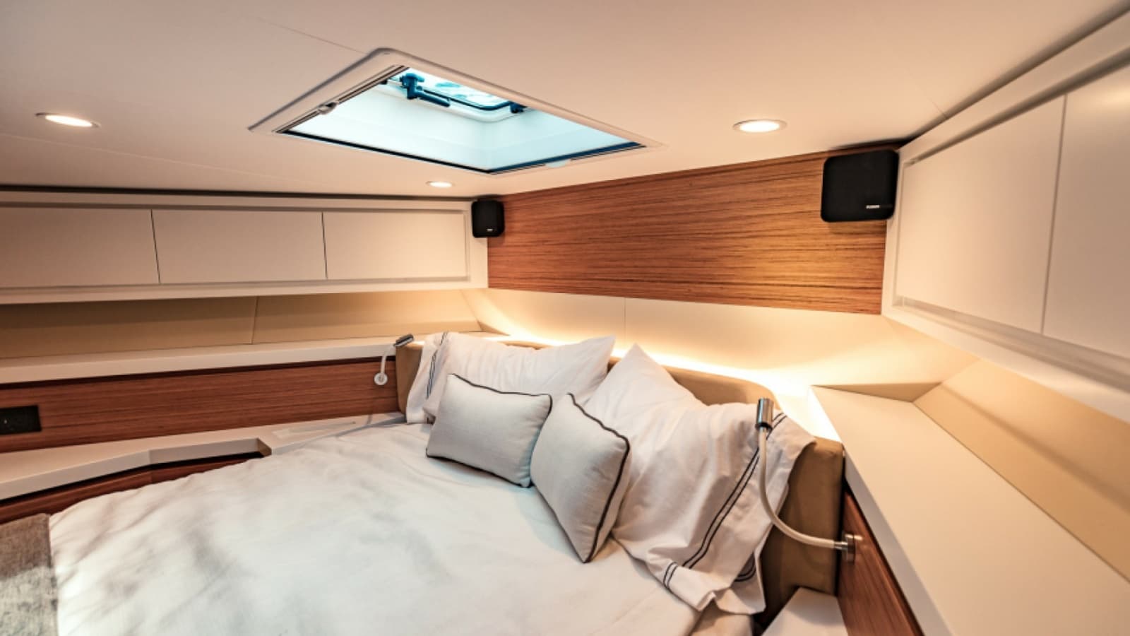 2020 Bertram 61 Convertible "SINE METU" - Luxurious Forward Stateroom Interior