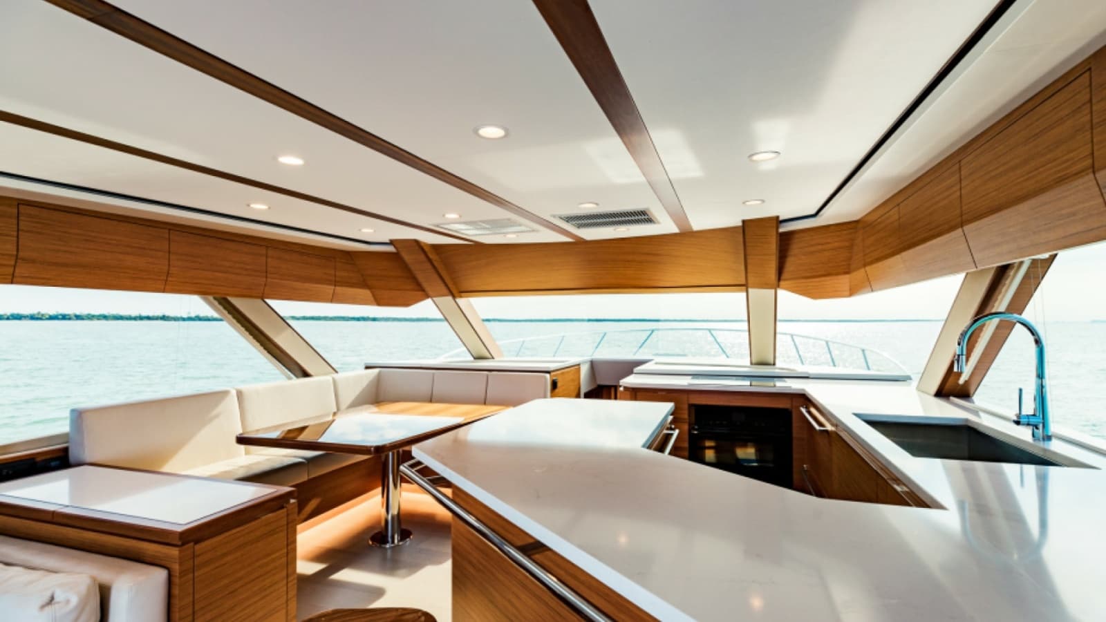 2020 Bertram 61 Convertible "SINE METU" - Modern Galley and Salon Area