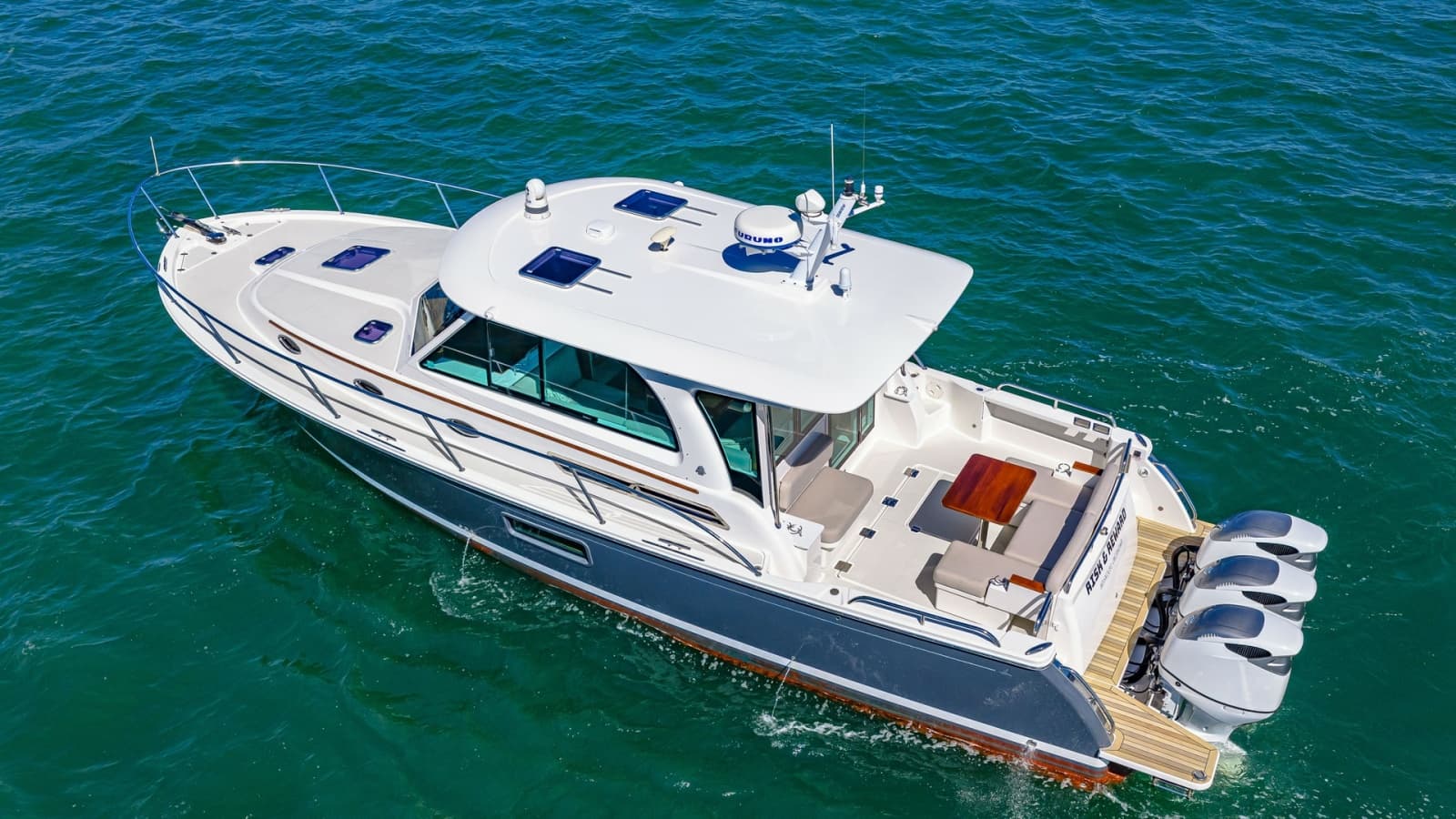 Aerial View of Back Cove 390 Deck