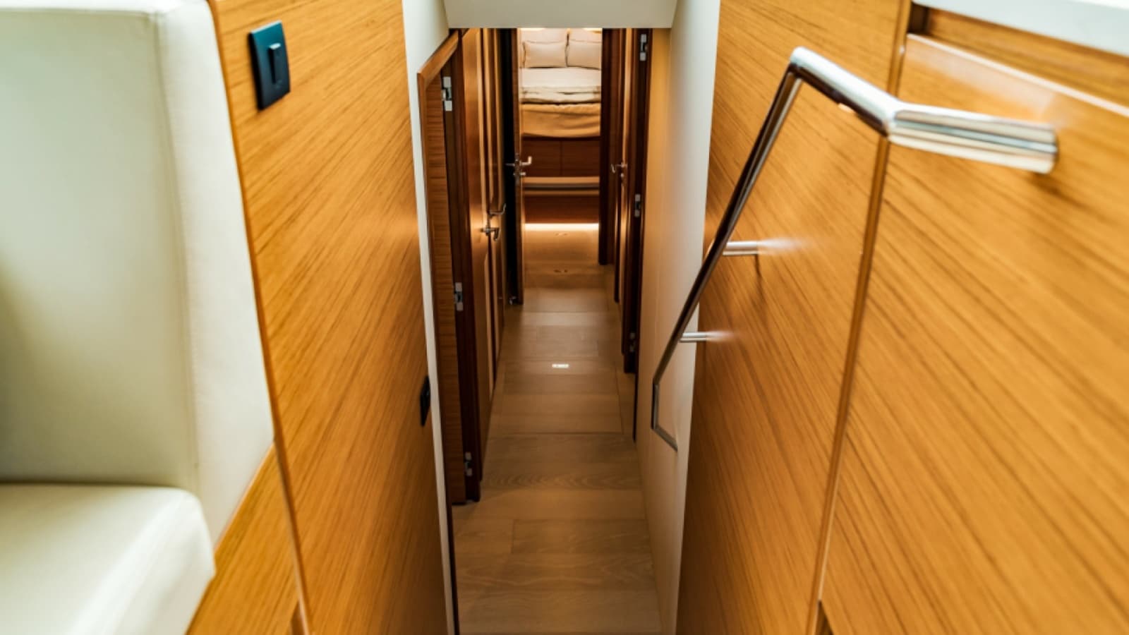 2020 Bertram 61 Convertible "SINE METU" - Elegant Interior Stairway