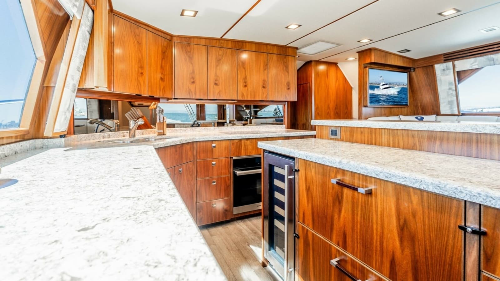 2018 Viking 72 Convertible "50 Caliber" - Modern Galley with Granite Countertops