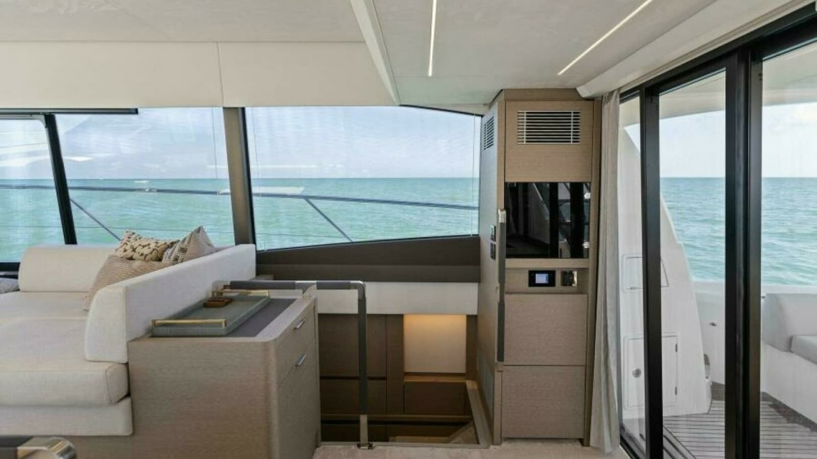 2022 59 Prestige Flybridge - How Sweet It Its - Companionway to Master Stateroom
