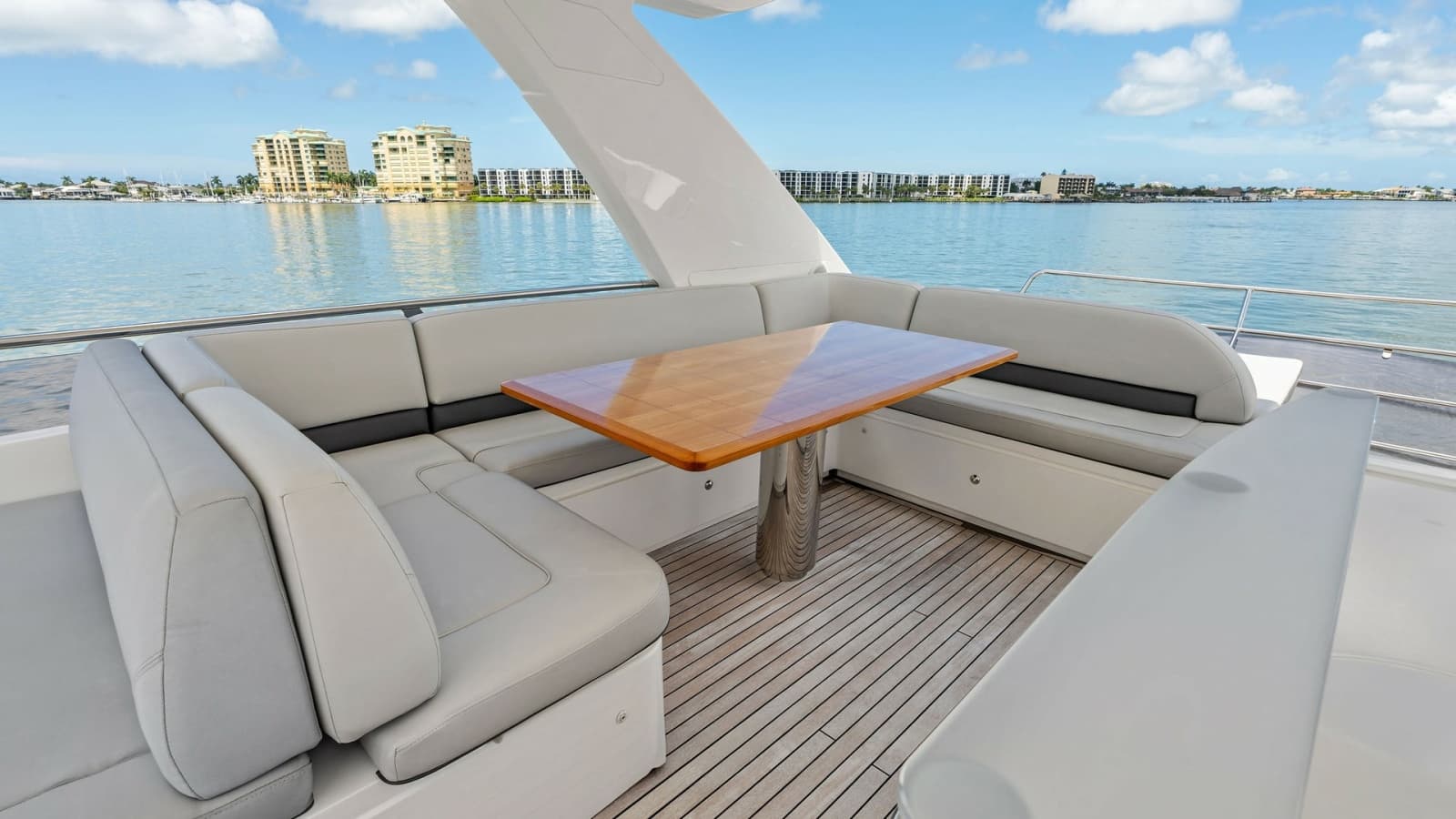 Flybridge Seating Area with Teak Table