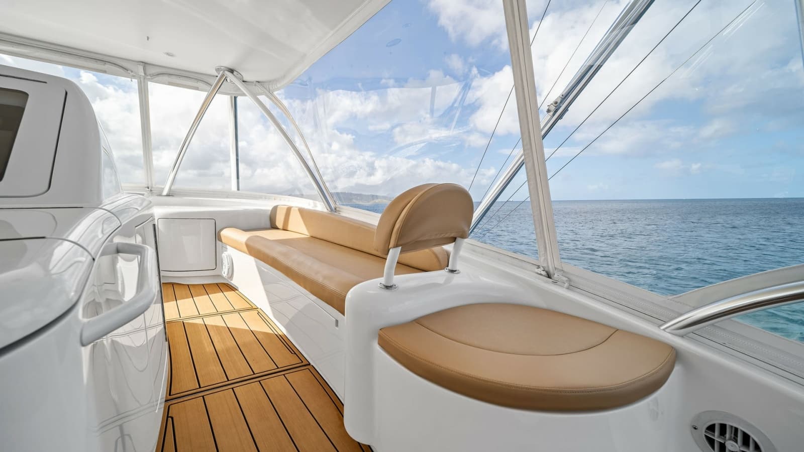 Flybridge Seating Area with Ocean View