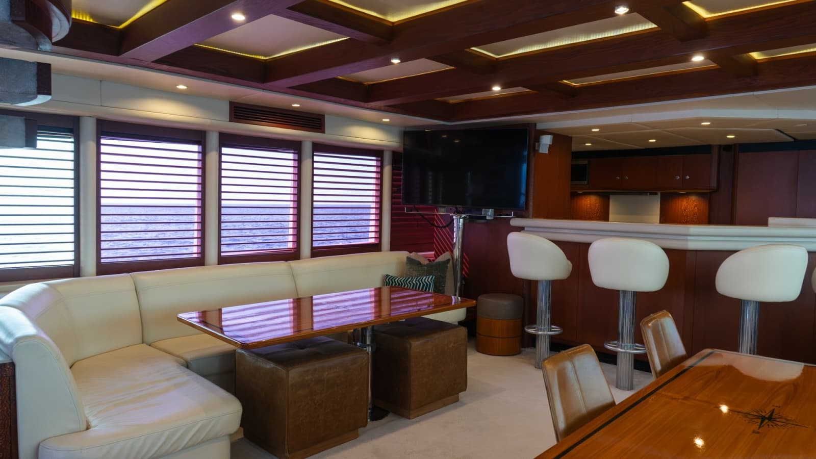 Spacious Salon with Bar and Seating