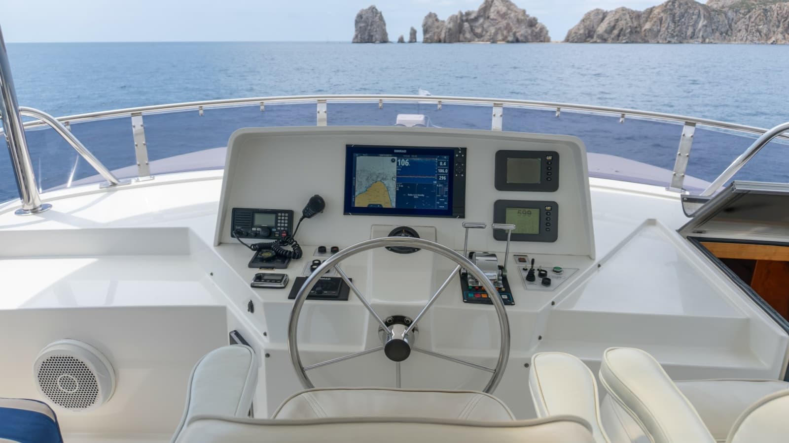 Flybridge Helm Station with Ocean View