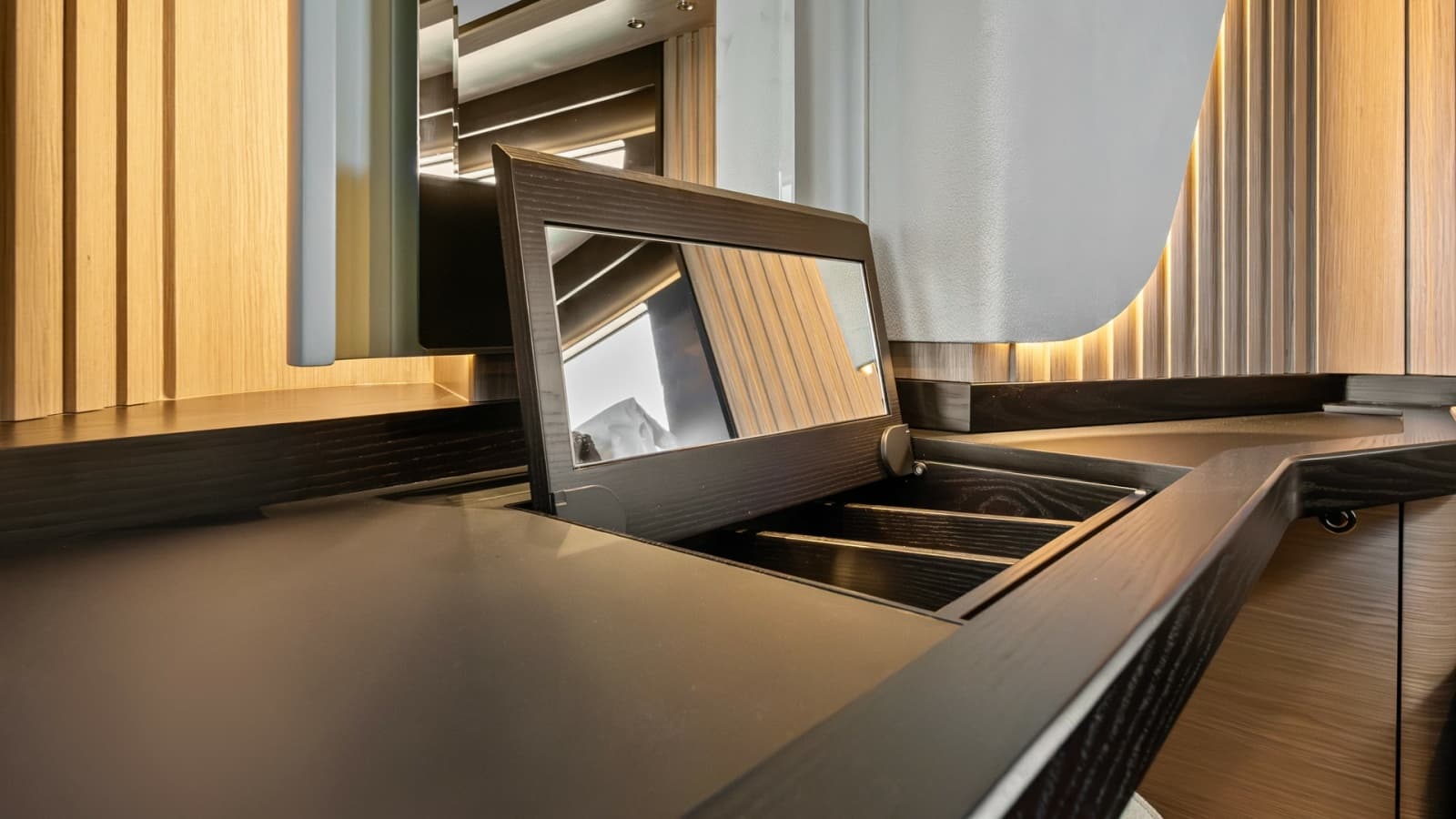 2026 Absolute Navetta 58 "ANDIAMO" Guest Stateroom Vanity Area