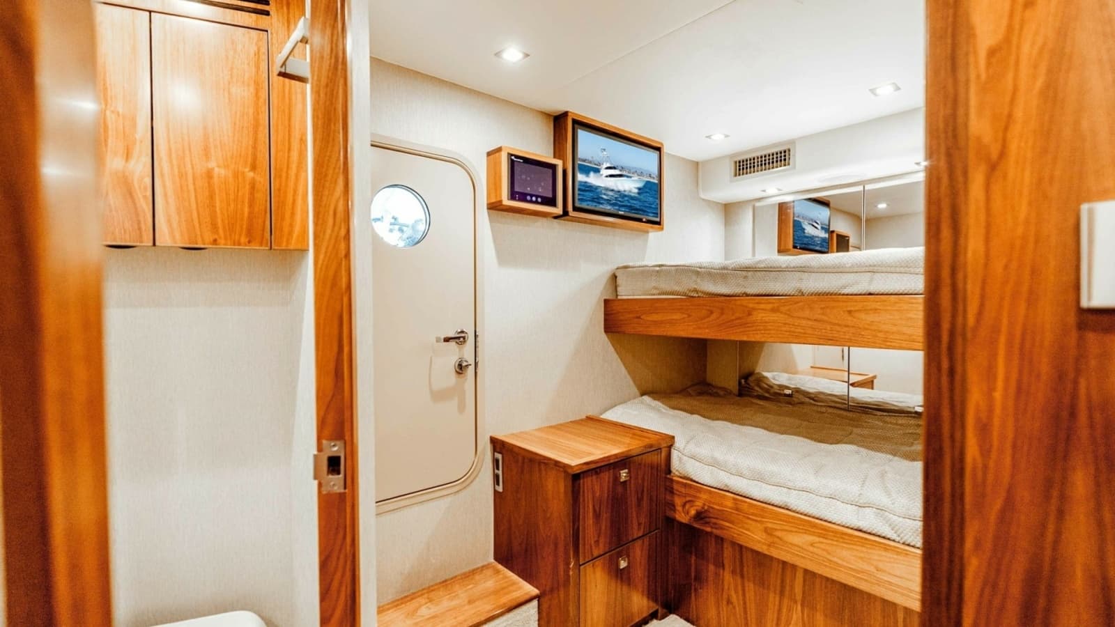 2018 Viking 72 Convertible "50 Caliber" - Guest Stateroom with Bunk Beds