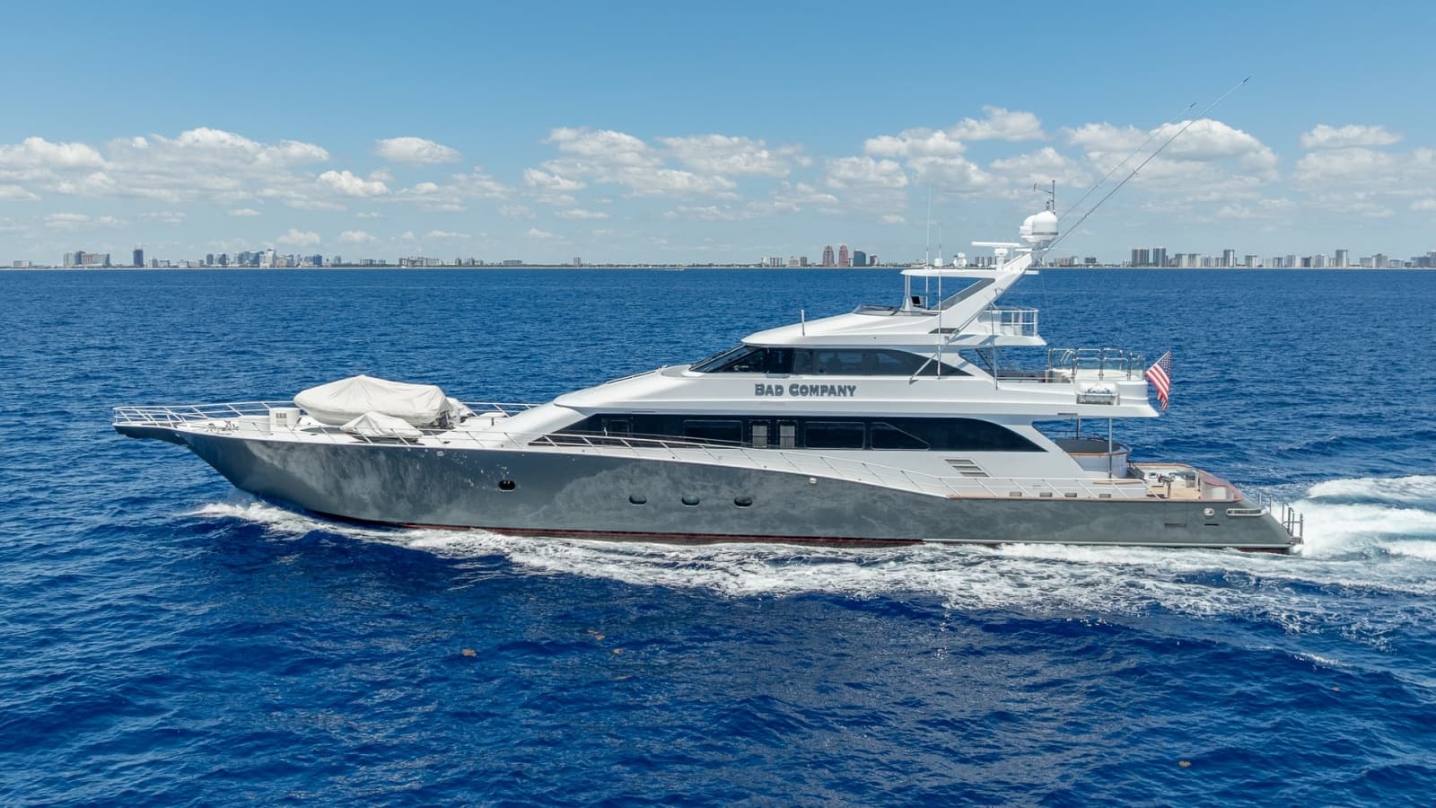 1998 Trinity Yachts Sport Fisherman - BAD COMPANY: Profile View of Sport Fisherman