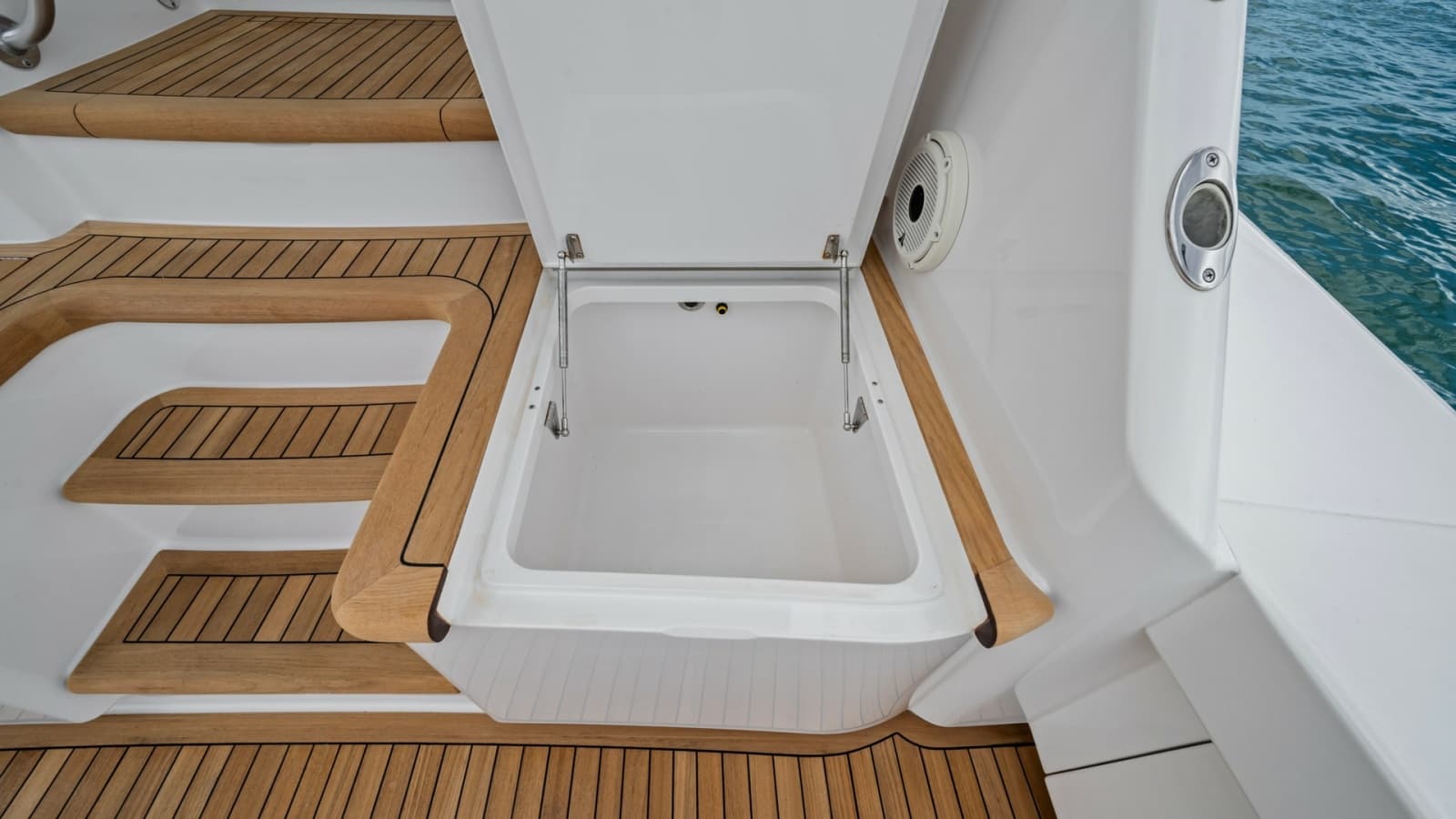 Teak Deck with Storage Hatch