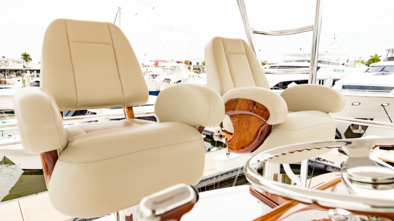 2020 Bertram 61 Convertible "SINE METU" - Flybridge Helm Seating Area