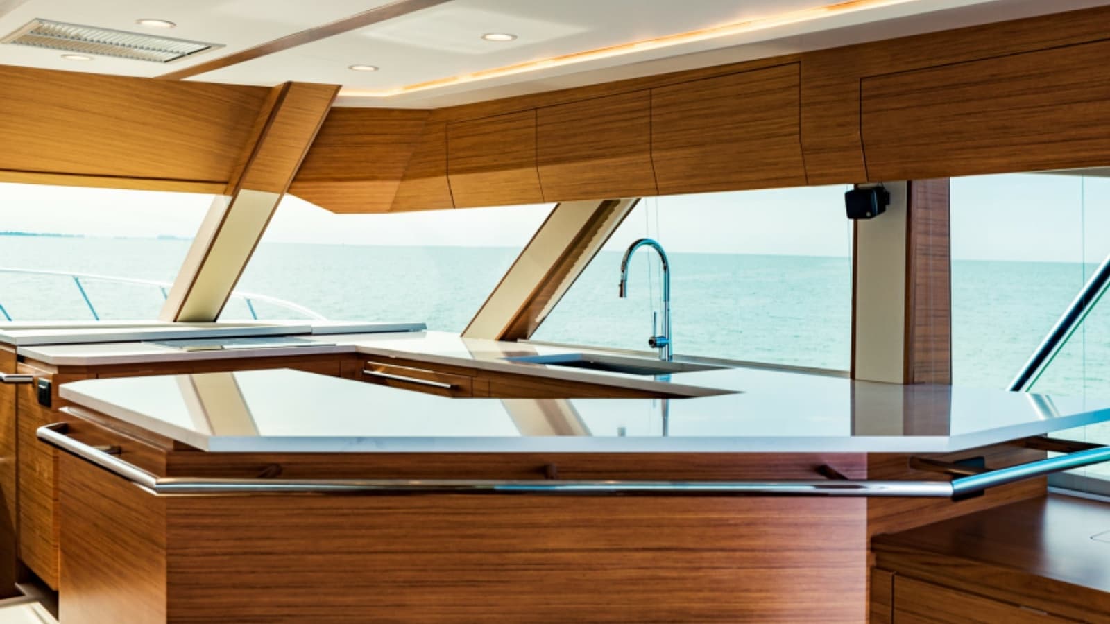 2020 Bertram 61 Convertible "SINE METU" - Galley with Ocean View