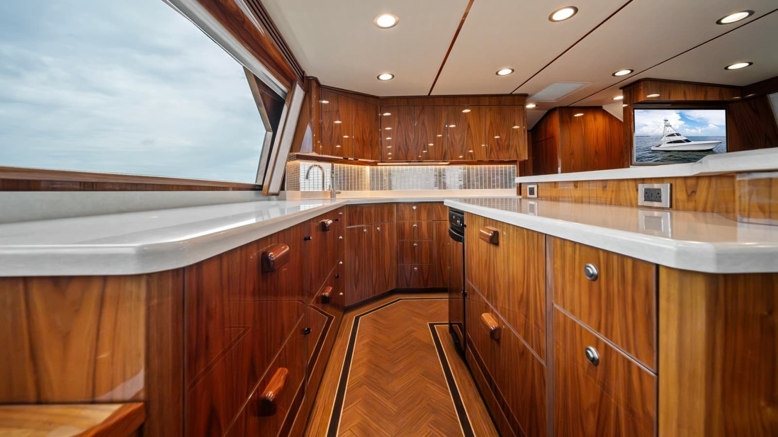 Luxurious Galley with Wood Finish