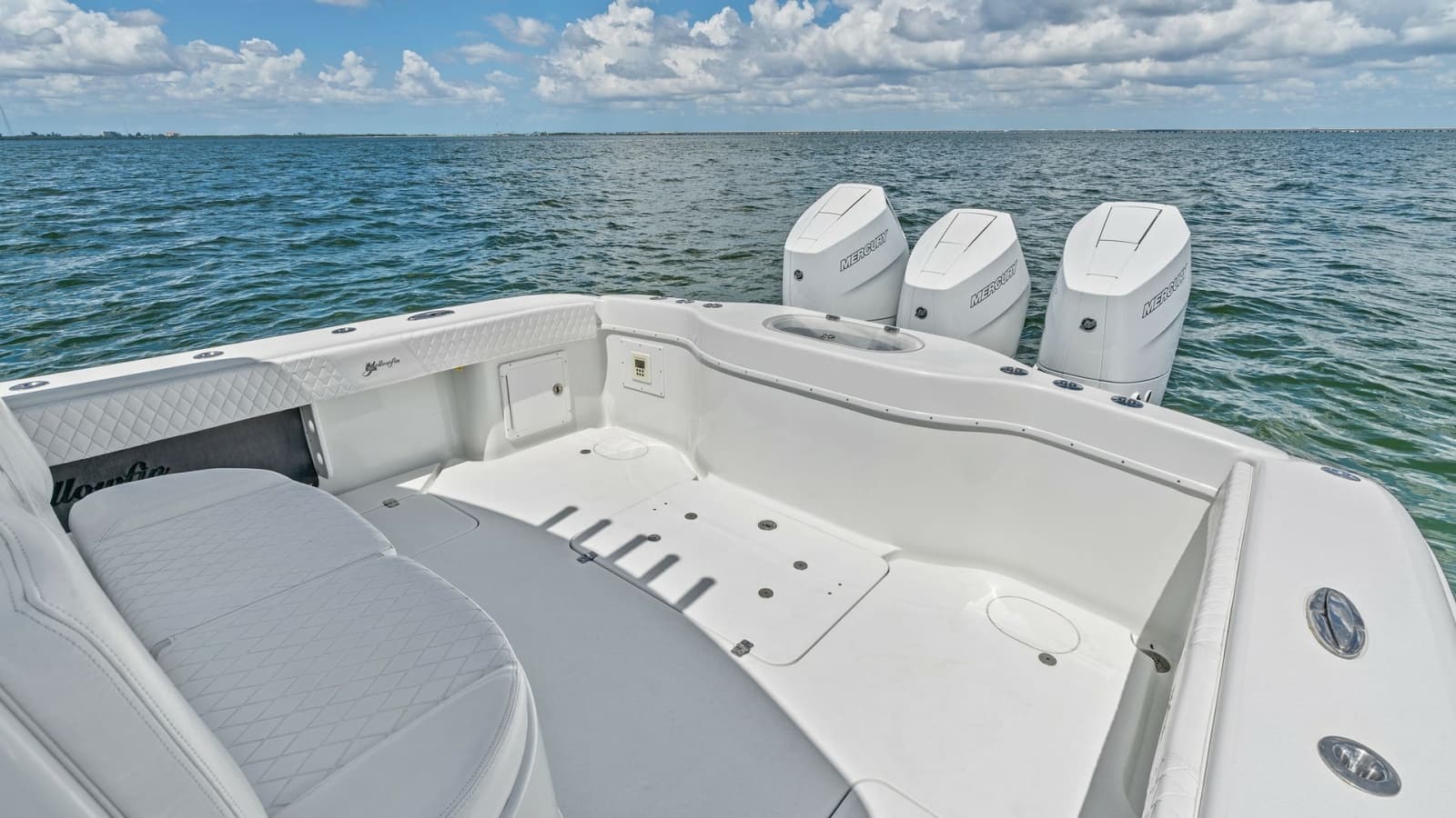 Spacious Aft Deck with Triple Engines