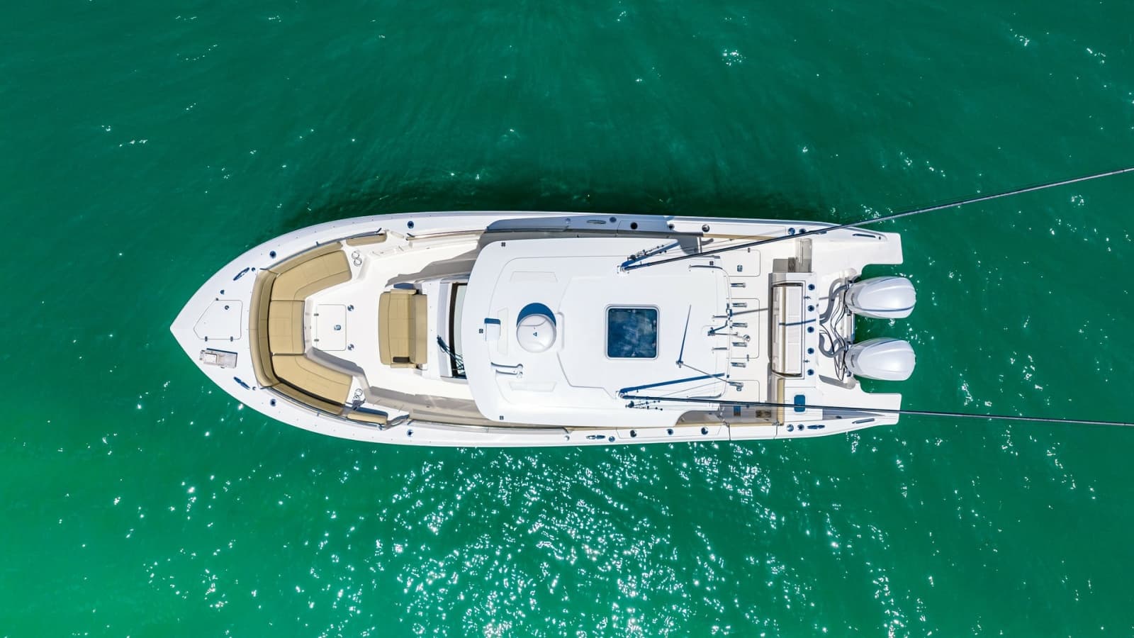 Aerial View of Pursuit 328 Deck
