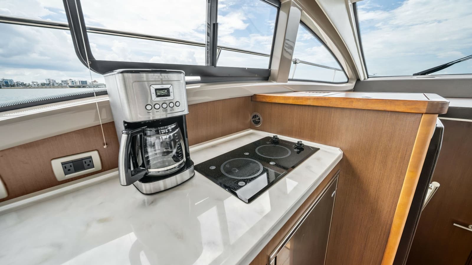 Flybridge Galley with Cooktop and Views