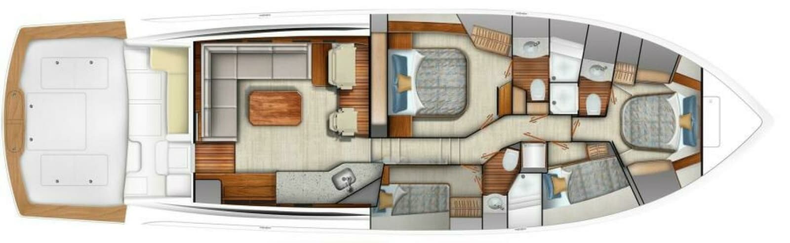 Viking 64 Sport Coupe - Layout