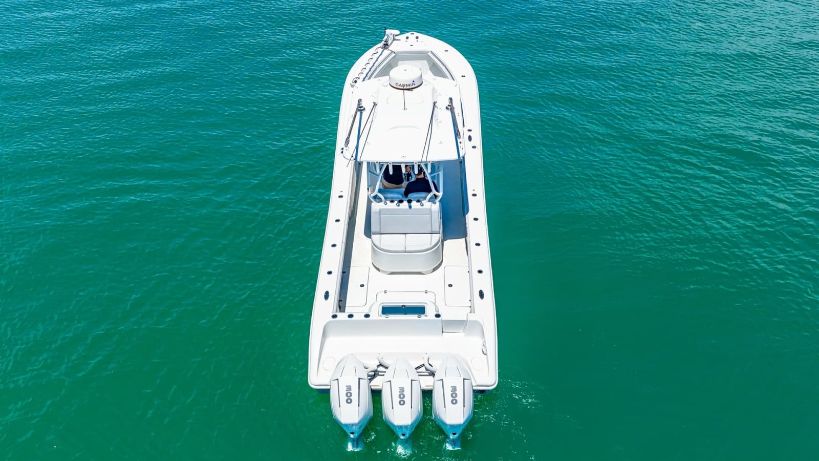 Aerial View of Triple Outboard Setup