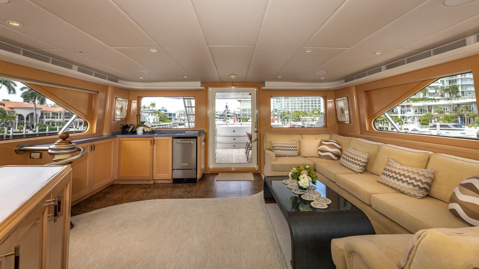 1998 Trinity Yachts Sport Fisherman - BAD COMPANY: Spacious Salon with Plush Seating