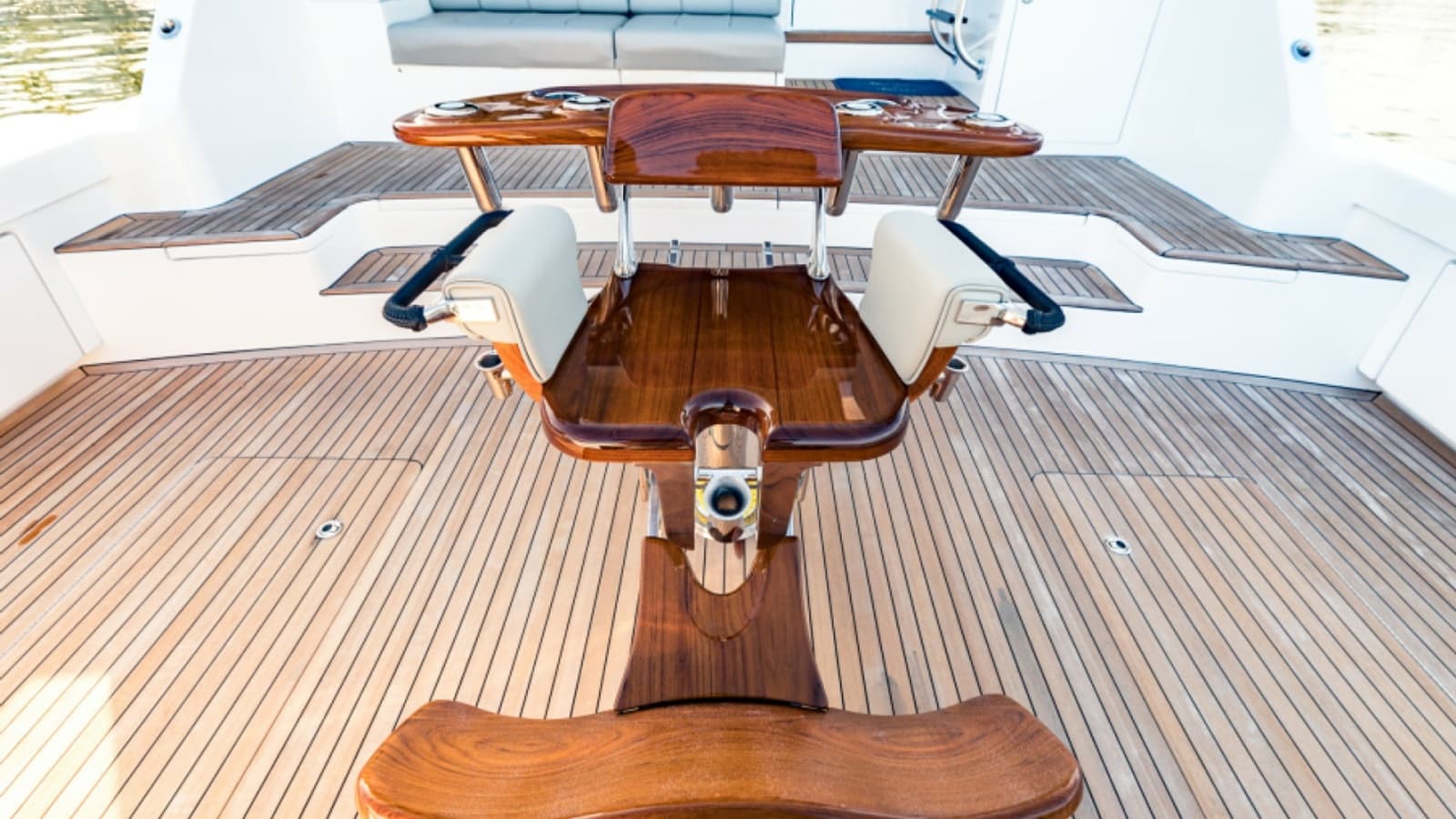 2020 Bertram 61 Convertible "SINE METU" - Fighting Cockpit with Teak Deck