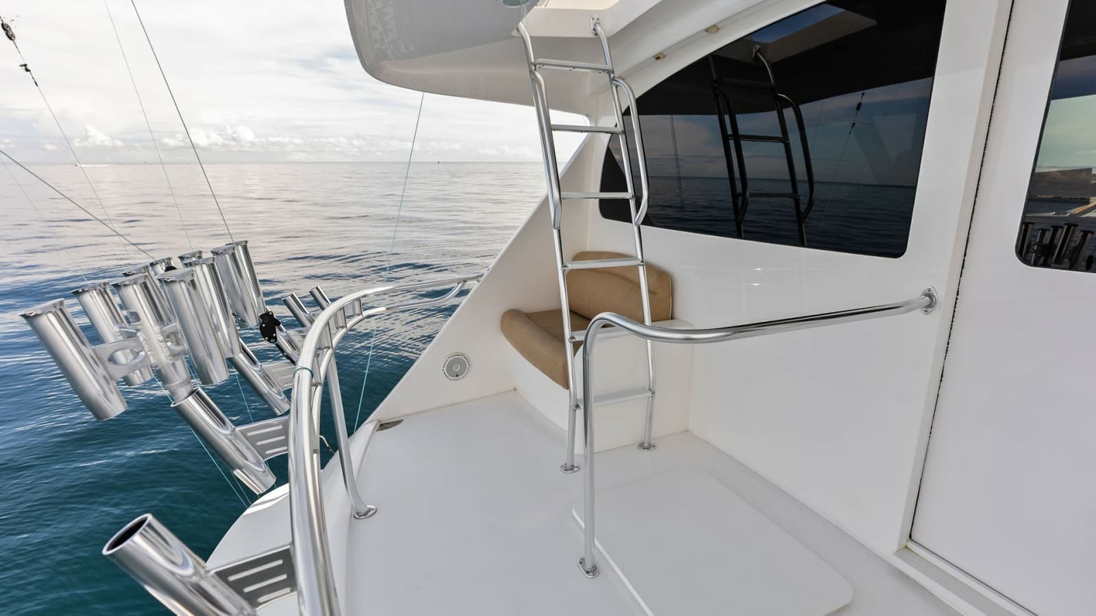 Flybridge Access with Rod Holders