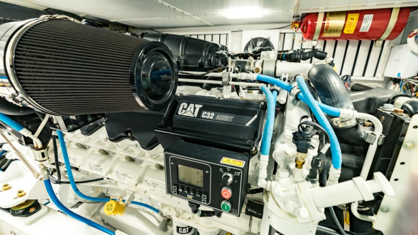 2020 Bertram 61 Convertible "SINE METU" - Engine Room with CAT C32 Engine