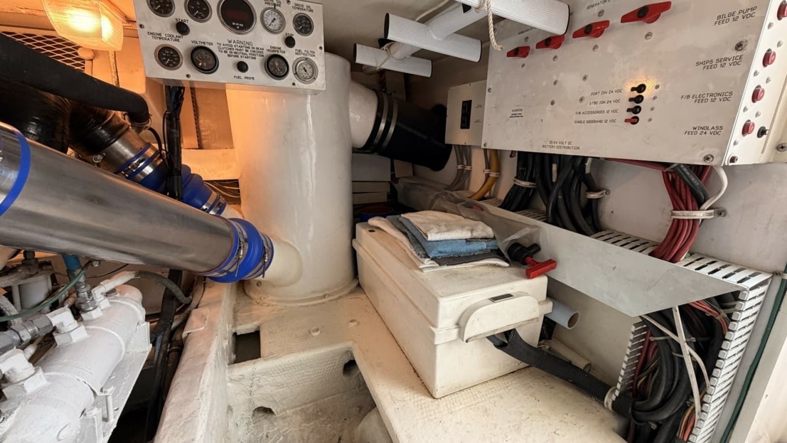 1994 Viking 50 Convertible "Wild Rice" - Engine Room Electrical Panel View