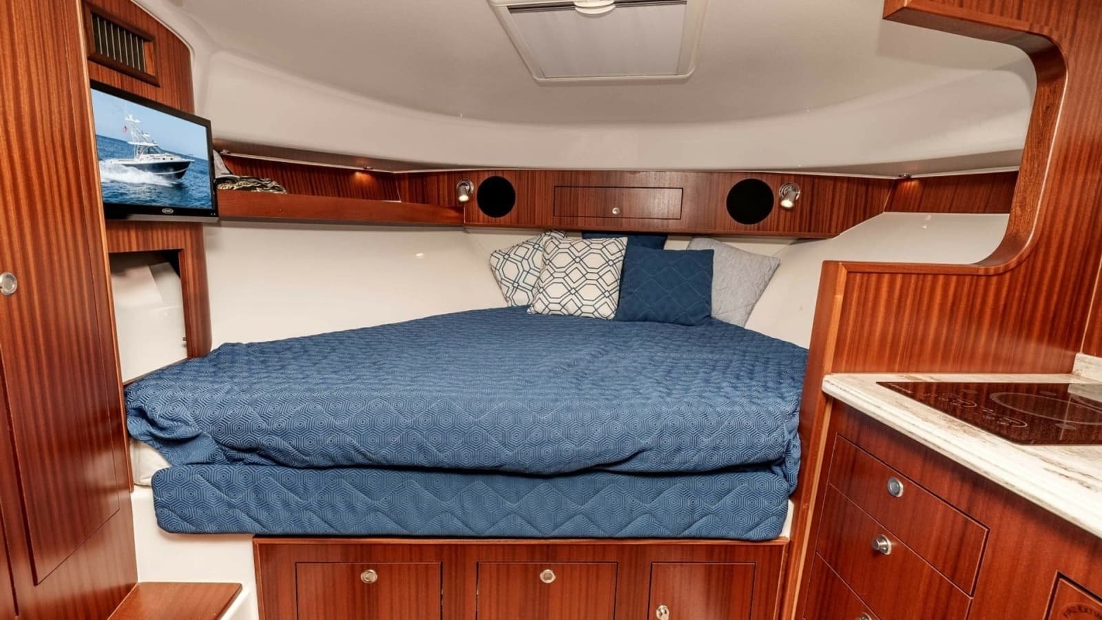 2018 Pursuit 385 Offshore "TAG TEAM" - Cozy Forward Stateroom with TV