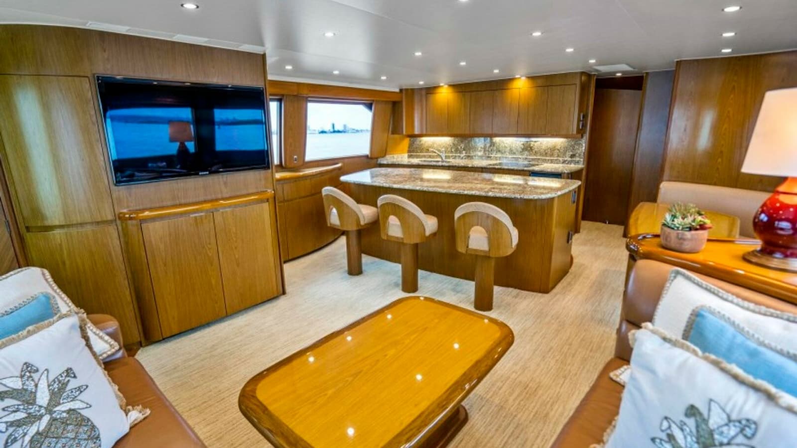 Elegant Salon and Galley Area