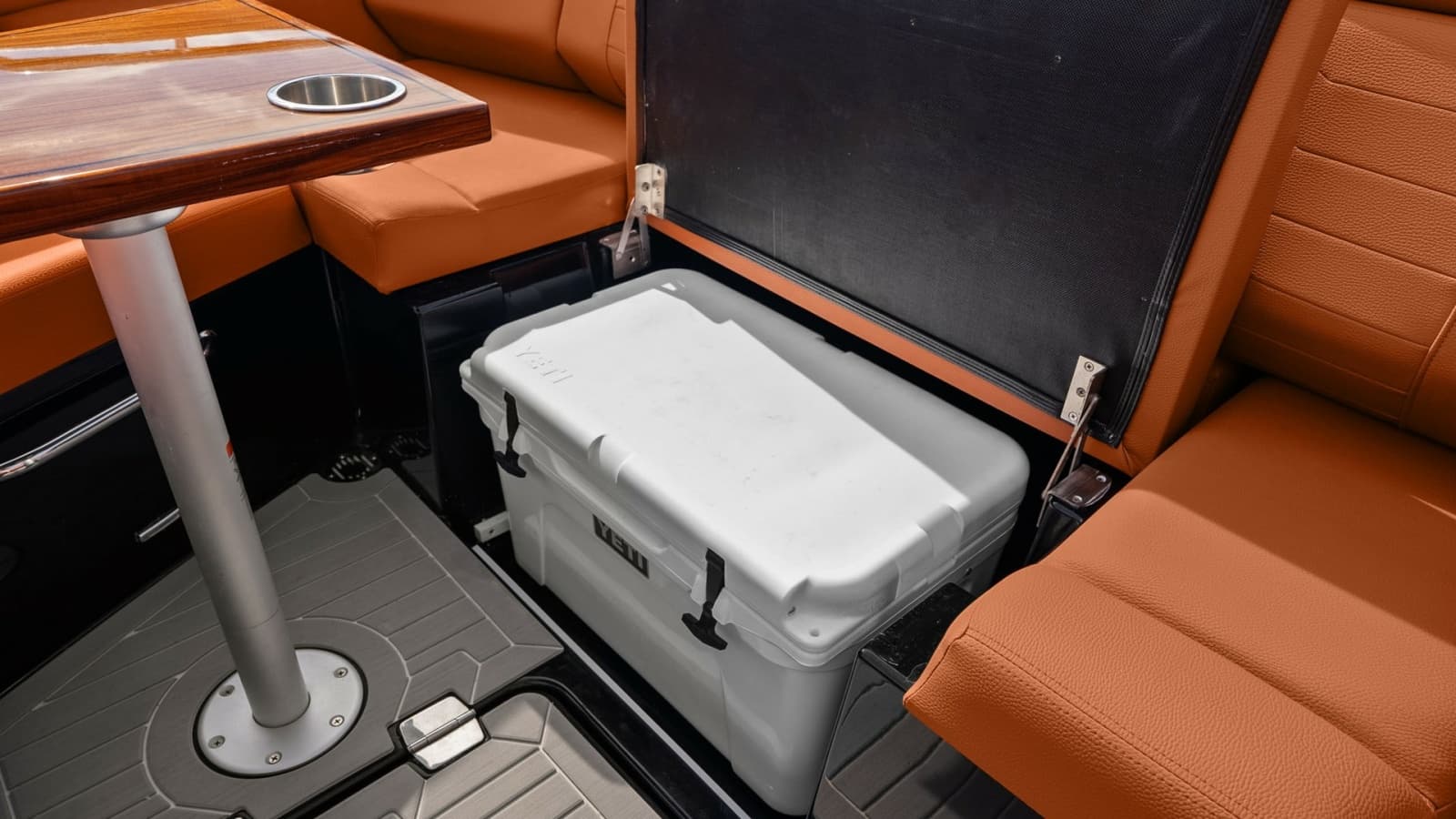 Cockpit Seating with Integrated Cooler