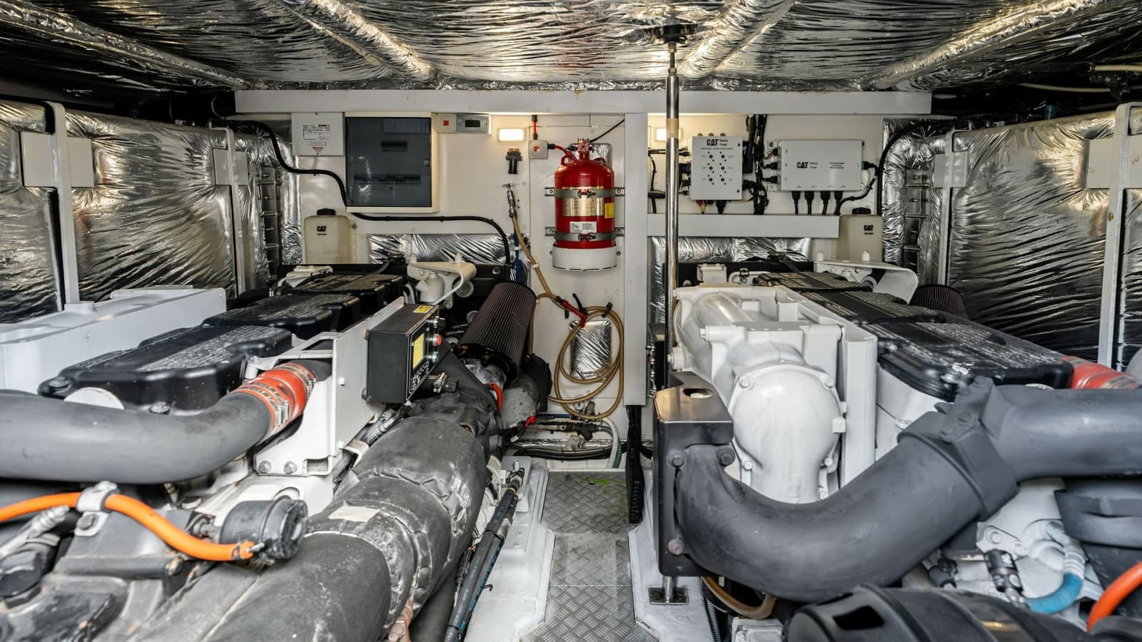 Engine Room with Twin CAT C18 ACERT Engines