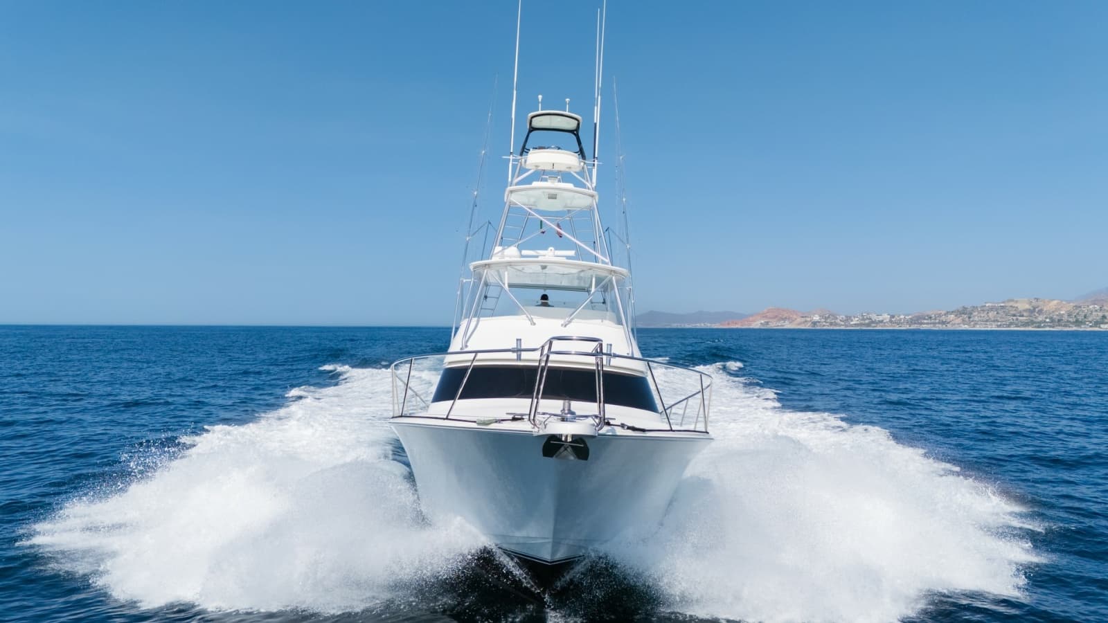 2009 Viking 50 Convertible "Jammin" - Bow View in Motion