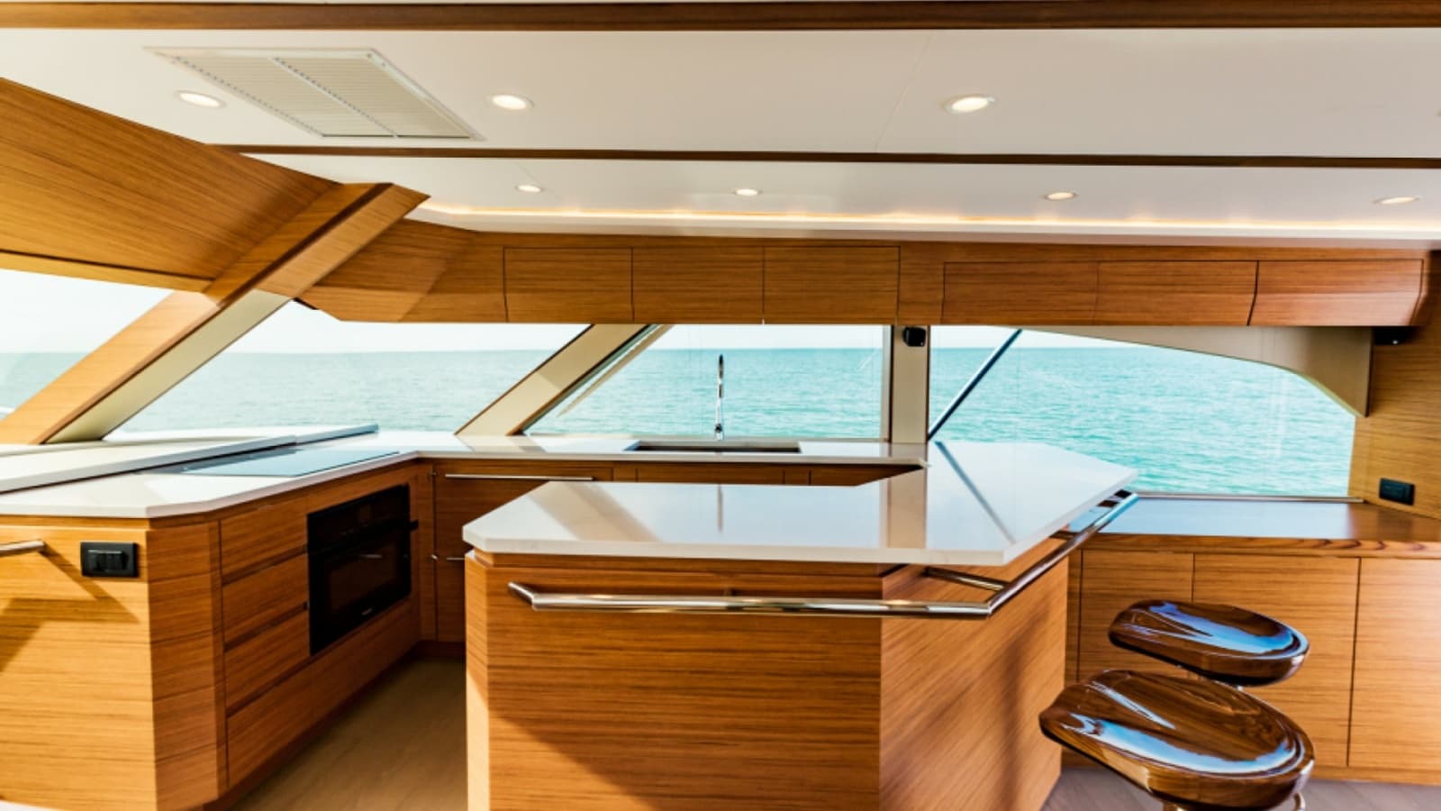 2020 Bertram 61 Convertible - "SINE METU": Modern Galley with Ocean View