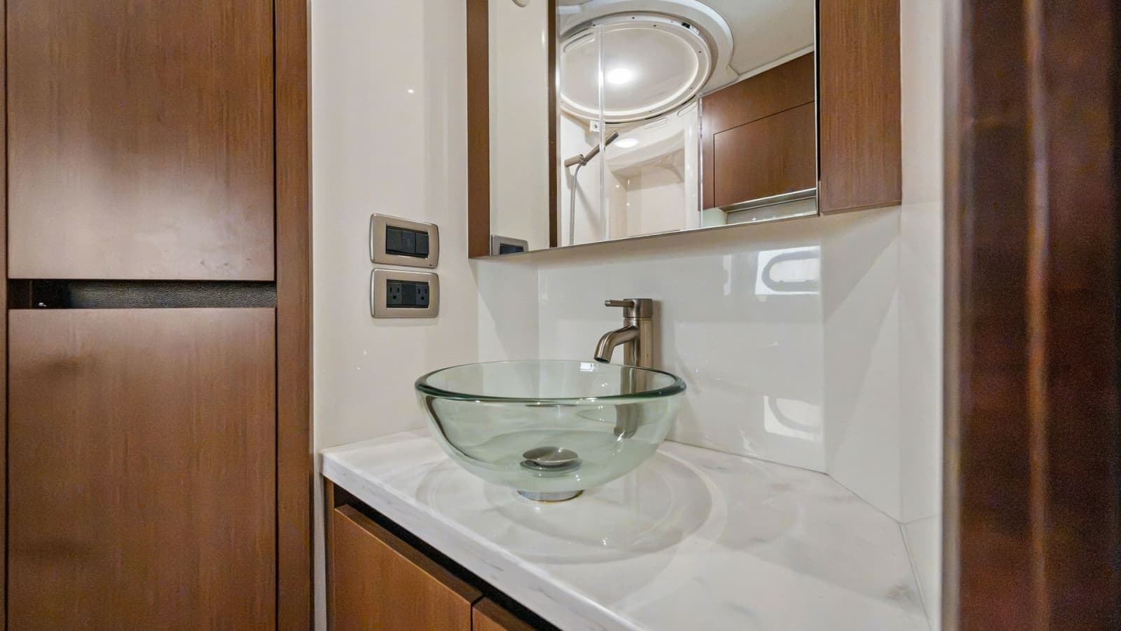 Elegant Vanity with Vessel Sink