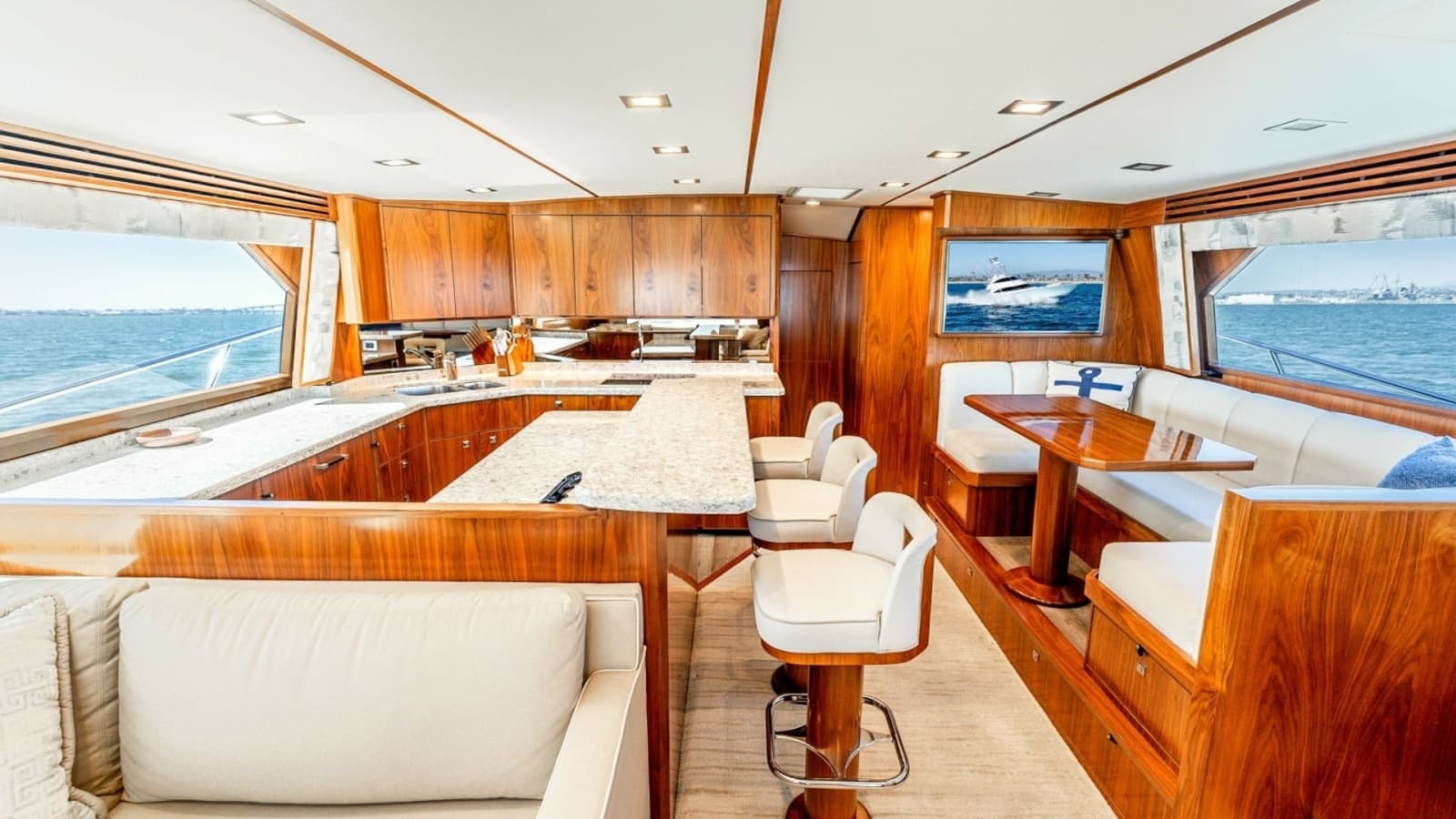 2018 Viking 72 Convertible "50 Caliber" - Spacious Salon and Galley Area