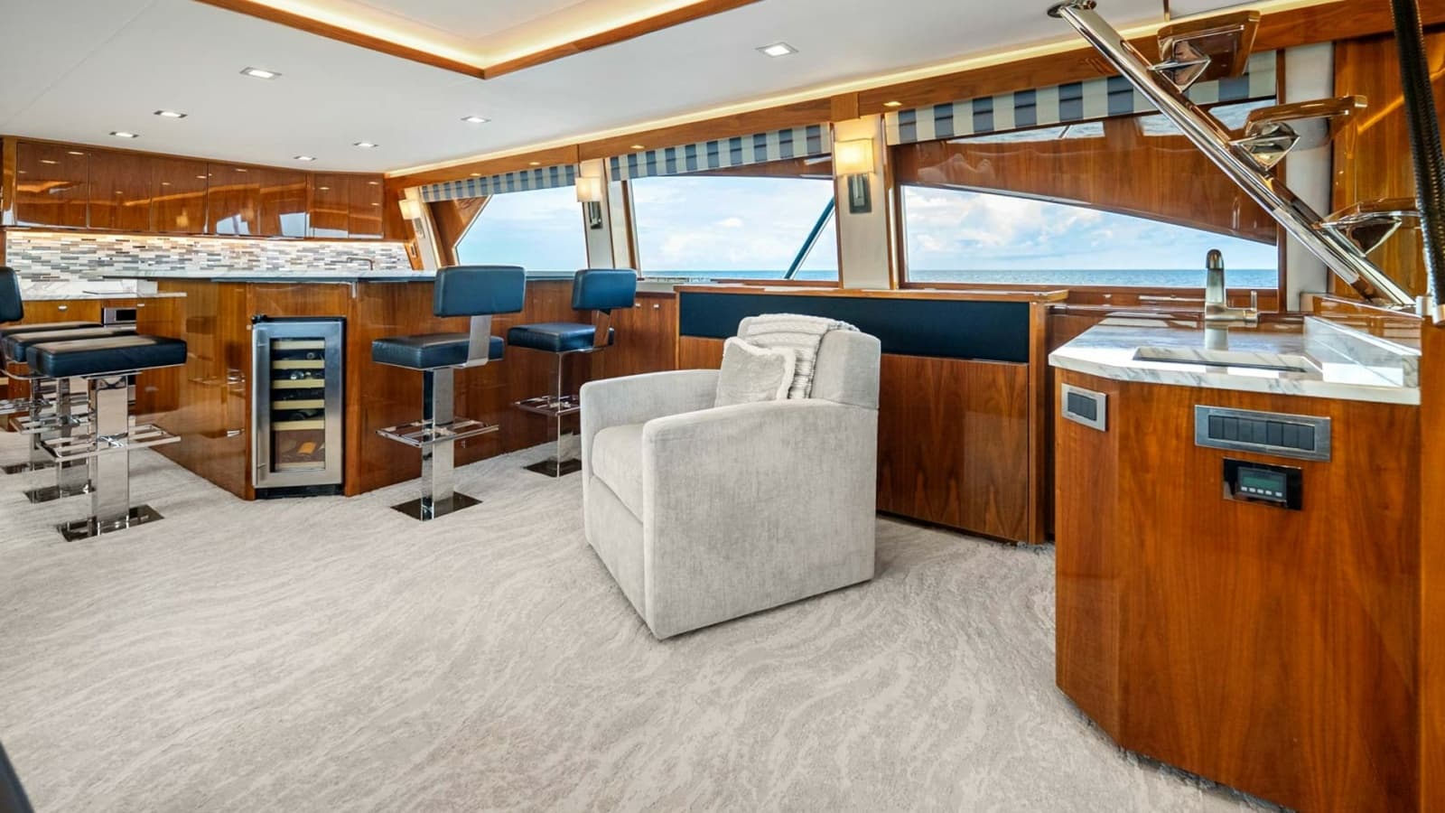 Enclosed Bridge Lounge and Bar Area