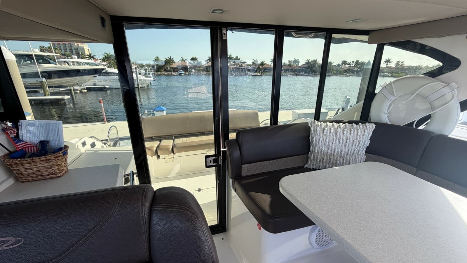 Salon with Panoramic Glass Doors