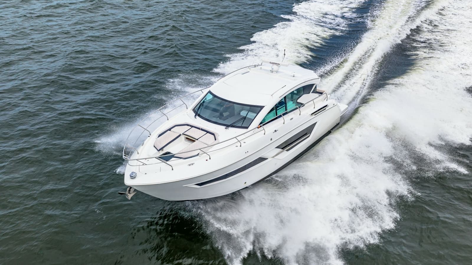 Aerial View of Cruisers Yachts Cantius 46