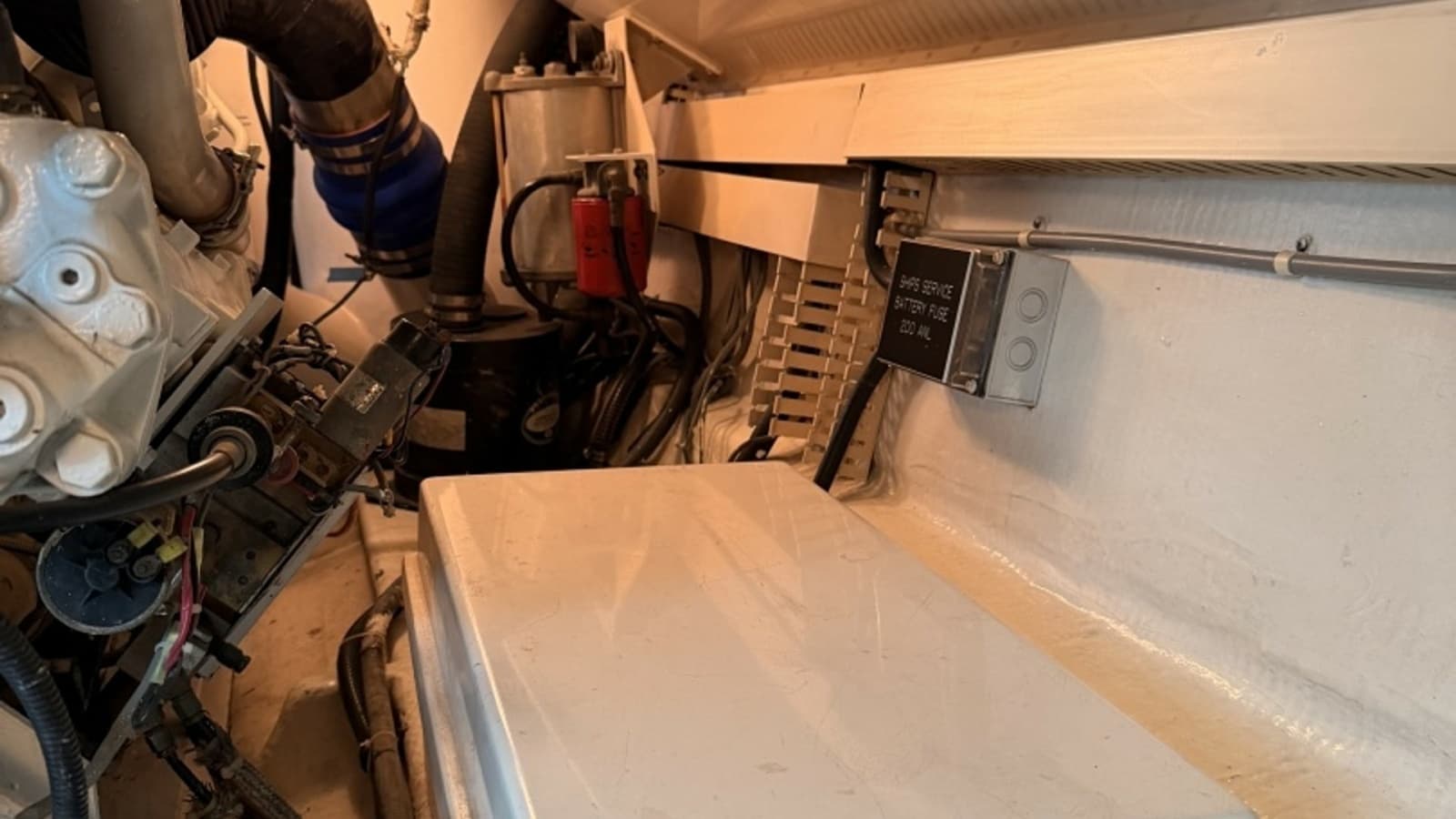 1994 Viking 50 Convertible "Wild Rice" - Engine Room with Mechanical Systems