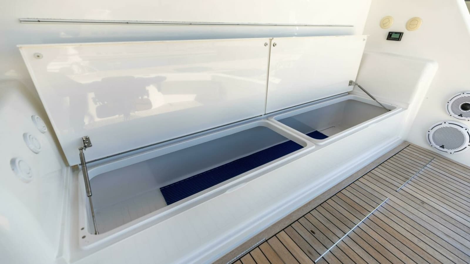 2013 Viking 76 Convertible- REEL FIRE- Cockpit Storage