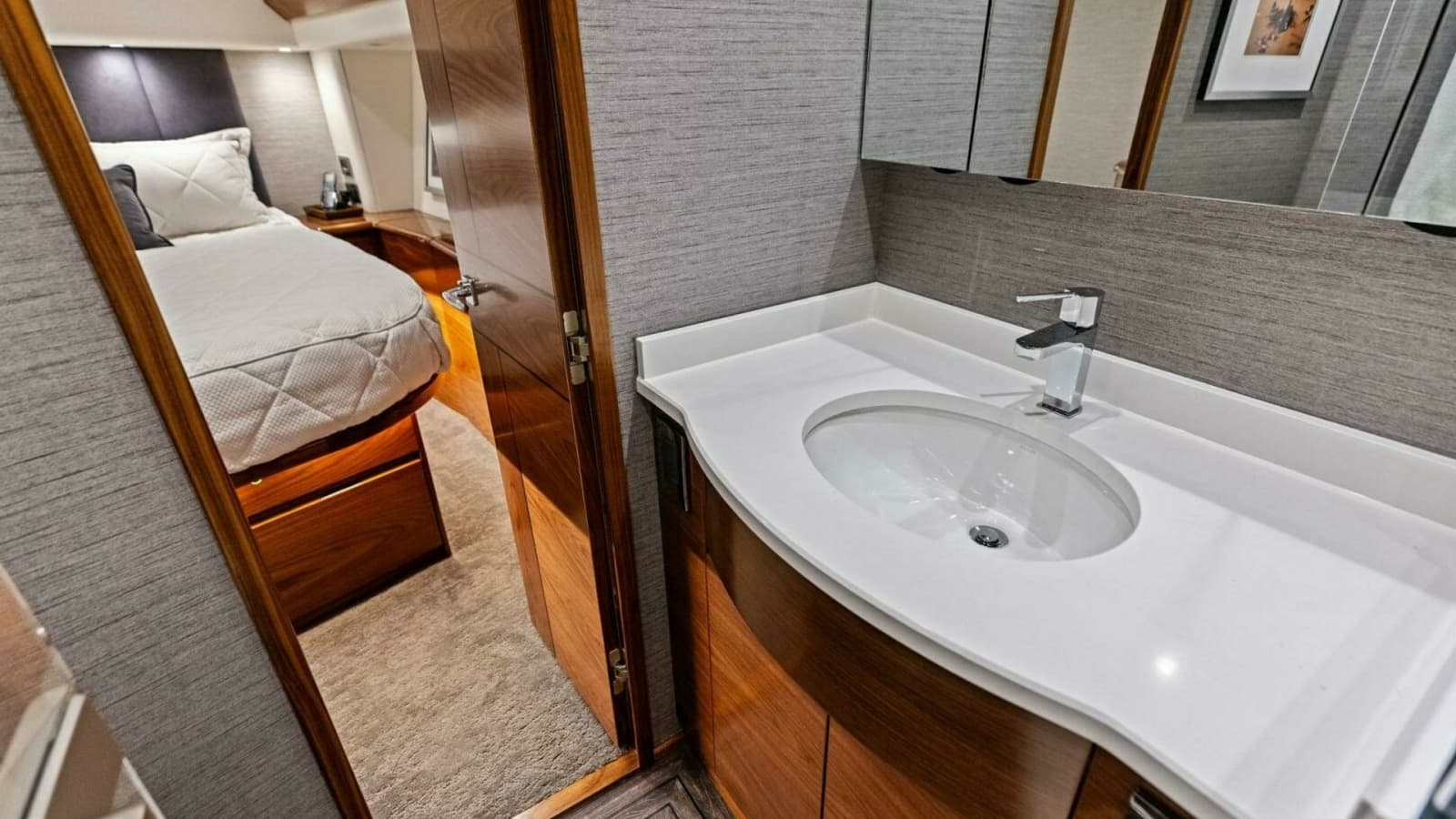 2023 Viking 54 Convertible "Olde Floridian" - Master Stateroom and Ensuite Head