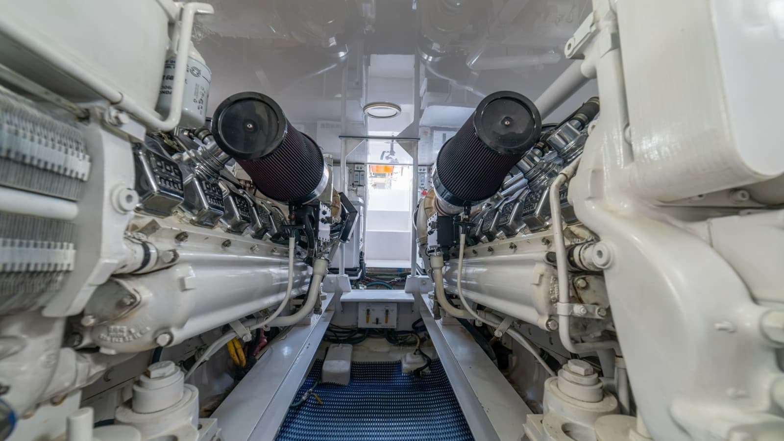 Engine Room with Twin Engines 2002 Viking 61 Convertible