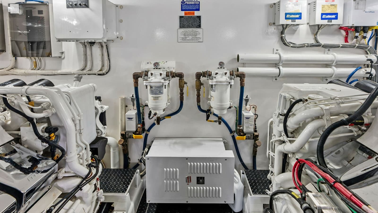 Engine Room with Dual Fuel Filters