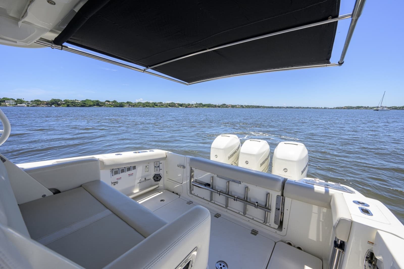 Boston Whaler 35 - DERRYN -  Cockpit with Sunshade