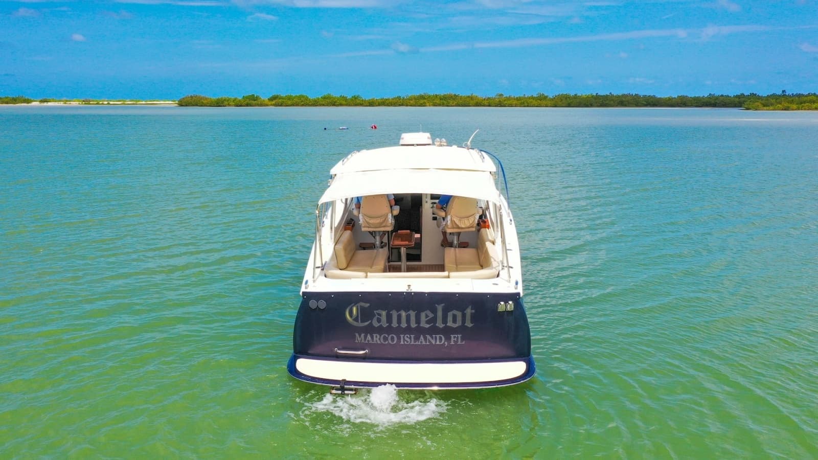 Aft View of Camelot on Water