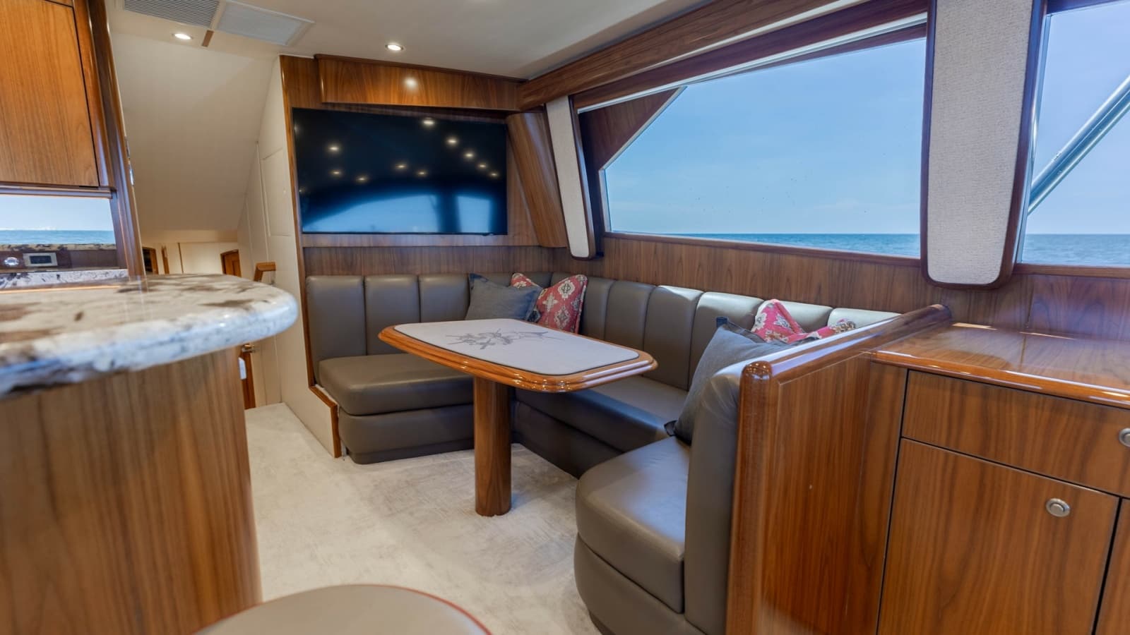 Salon with Plush Seating and TV