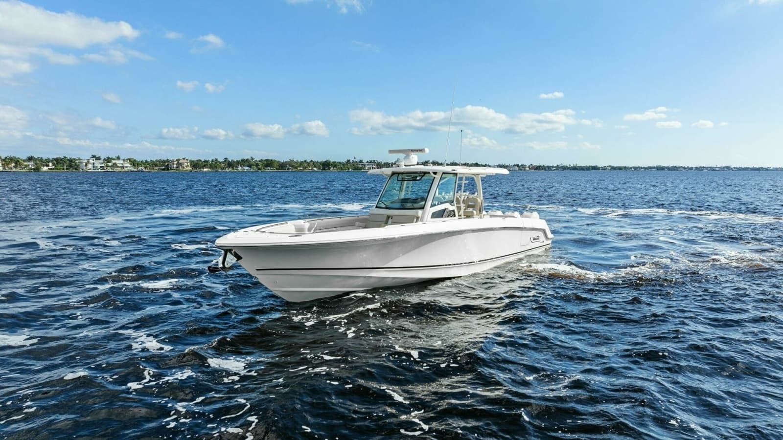 2019 Boston Whaler 380 Outrage 'Lima Kilo' - Profile Bow 3/4 Port